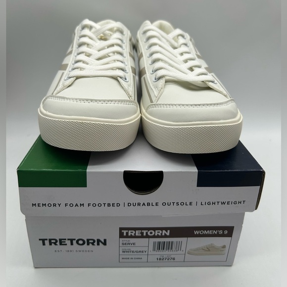 Tretorn Serve White & Grey Women’s Vegan Sneakers Size 9 Lightweight Comfort NWT - Picture 10 of 11